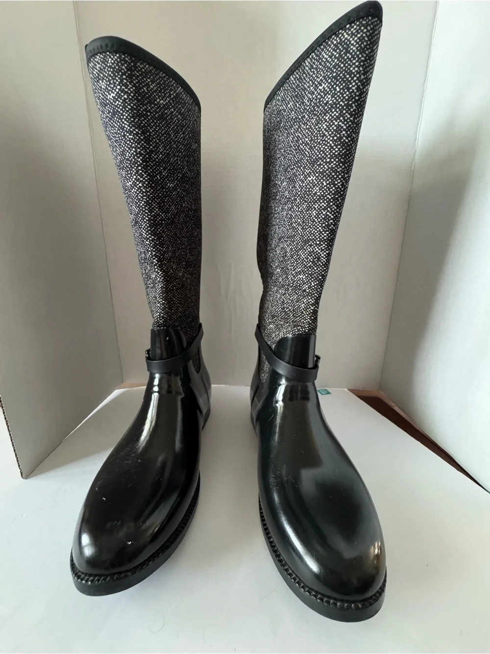MICHAEL KORS Black Waterproof Rubber Knee High Rain Boots Women's Size 10